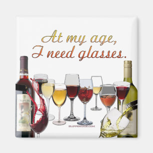 Aimant Verres à vin SlipperyJoe's jeu de mots coquin roug