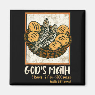 Aimant Verset biblique chrétien Jésus Poissons & Pain All