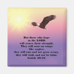 Aimant Verset biblique inspirant - Espoir de l'aigle dans