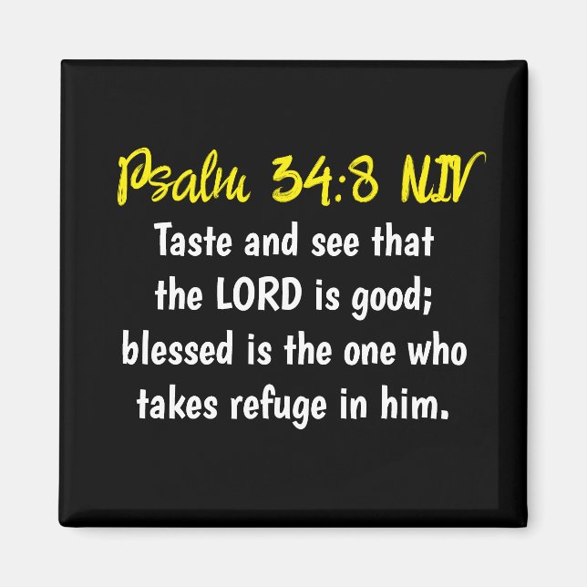 Aimant Verset biblique simple noir et blanc Lord is Good (Devant)