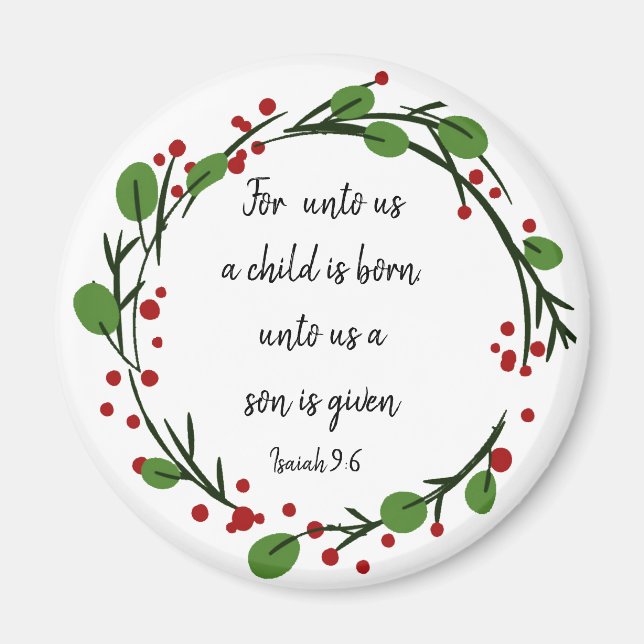 Aimant Verset inspirant de Noël chrétien de l'Écriture (Devant)