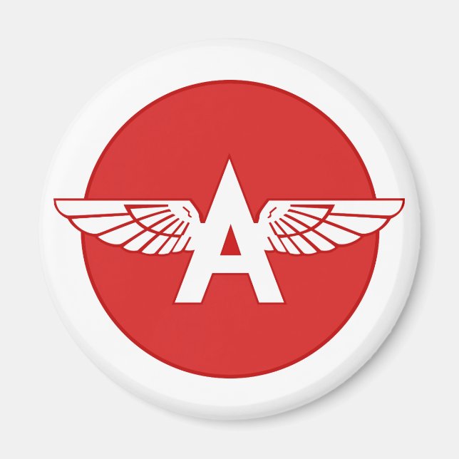 Aimant Version cercle rouge plat de l'essence Flying A (Devant)