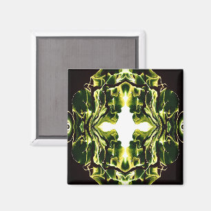 Aimant Vert Abstrait Art de Coulée de Peinture Acrylique