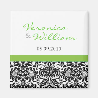 Aimant Vert Accent Damask Enregistrer l'aimant Date