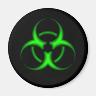 Aimant vert au néon de symbole de Biohazard