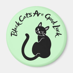 Aimant Vert - Black Cats Are Good Luck