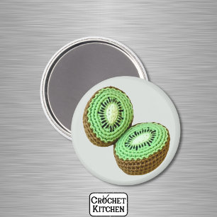 Aimant Vert Brown minimaliste Grandma Fruit Crochet Kiwi