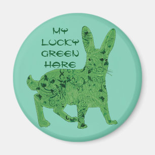 Aimant vert chanceux des lièvres
