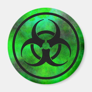 Aimant vert de symbole de Biohazard de brouillard