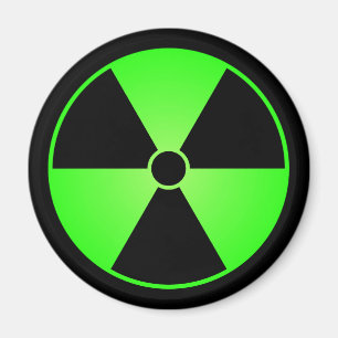 Aimant vert de symbole de rayonnement