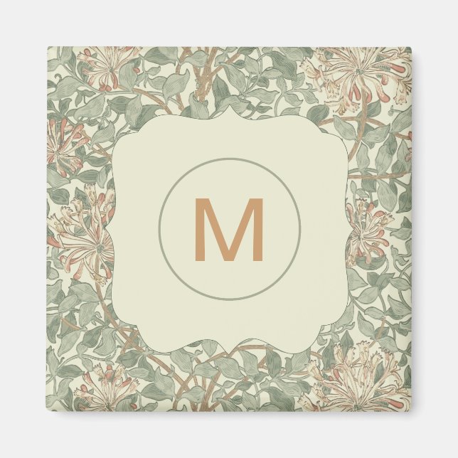 Aimant Vert doux Vintage William Morris Honeysuckie (Devant)