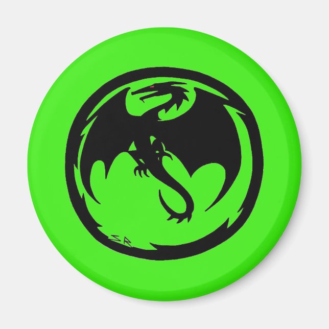 Aimant vert Dragon noir (Devant)