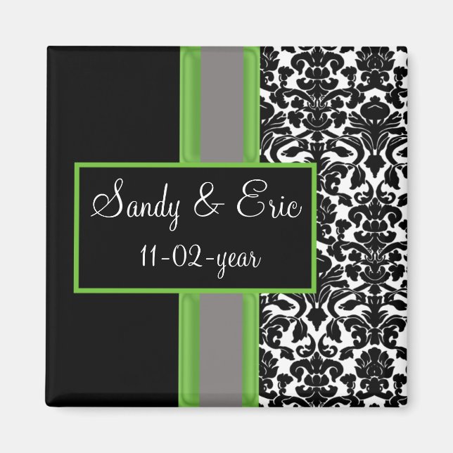 Aimant vert Enregistrer l'aimant de date (Devant)