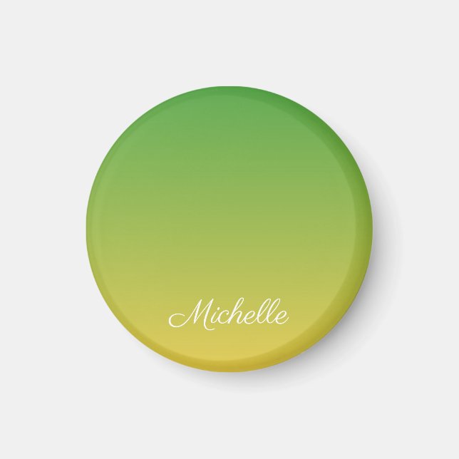 Aimant Vert et jaune foncé personnalisé (Devant)