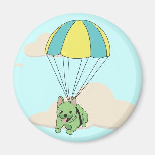 Aimant Vert Français Bulldog Parapluie