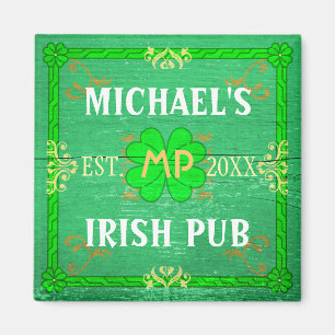 Aimant Vert irlandais de Pub de barre à la maison