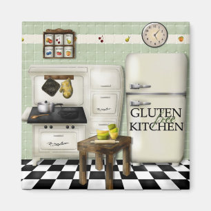 Aimant Vert libre de cuisine de gluten