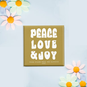 Aimant Vert Rétro Groovy Paix Amour Joie Vacances