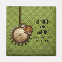 Verte Vintage horloge Enregistrer l'aimant de date