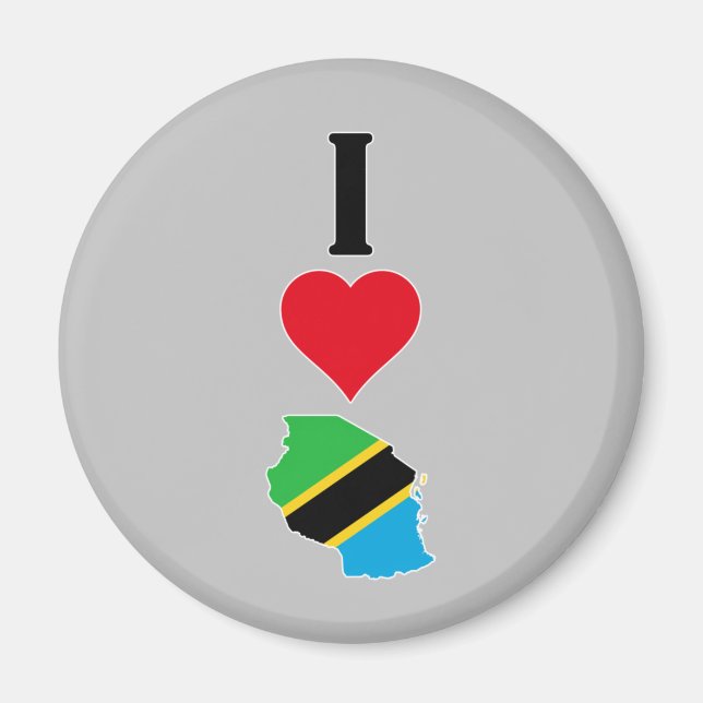 Aimant Vertical I Love Tanzania / I Heart Tanzania (Devant)