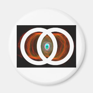 Aimant Vesica Piscis Nebula en verre à l'heure
