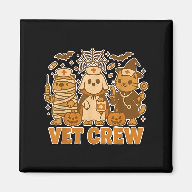 Aimant Vet Crew Costume Halloween Chien Chat Capybara Ani (Devant)