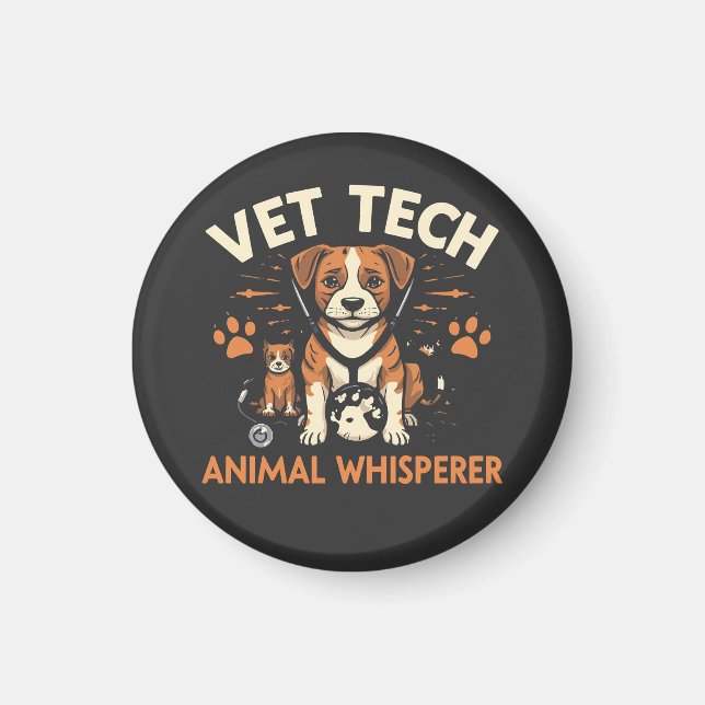 Aimant Vet Tech Animal Whisperer mignet Chiot Stethoscope (Devant)