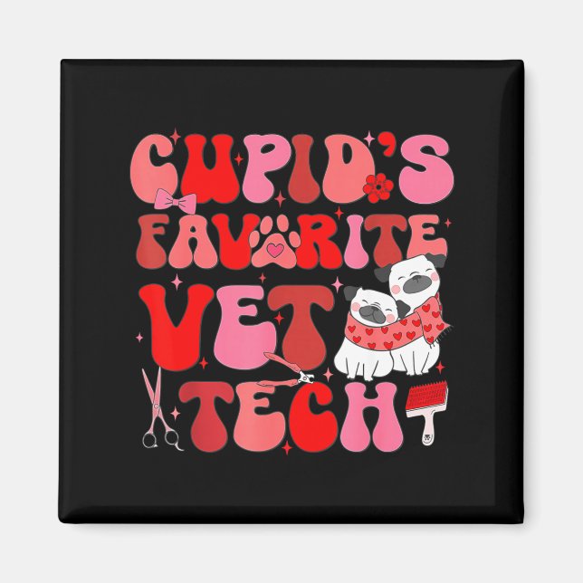 Aimant Vet Tech Valentines Day Veterinary Vet Student Vet (Devant)