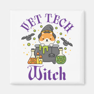 Aimant Vet Tech Witch Veterinary Technician Halloween