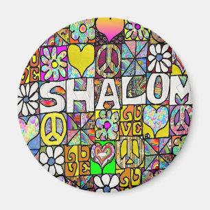 Aimant Vêtements Cadeaux Rétro 60s Psychédéliques Shalom