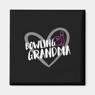 Aimant Vêtements de bowling amusant Coeur grand-mère - Bl