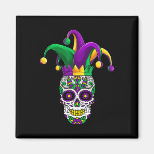 Aimant Vêtements de fête Mardi Gras du crâne de sucre drô