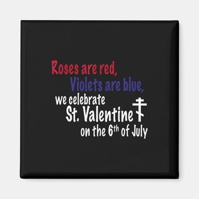 Aimant Vêtements de la Saint-Valentin Roses Sont Rouges  (Devant)