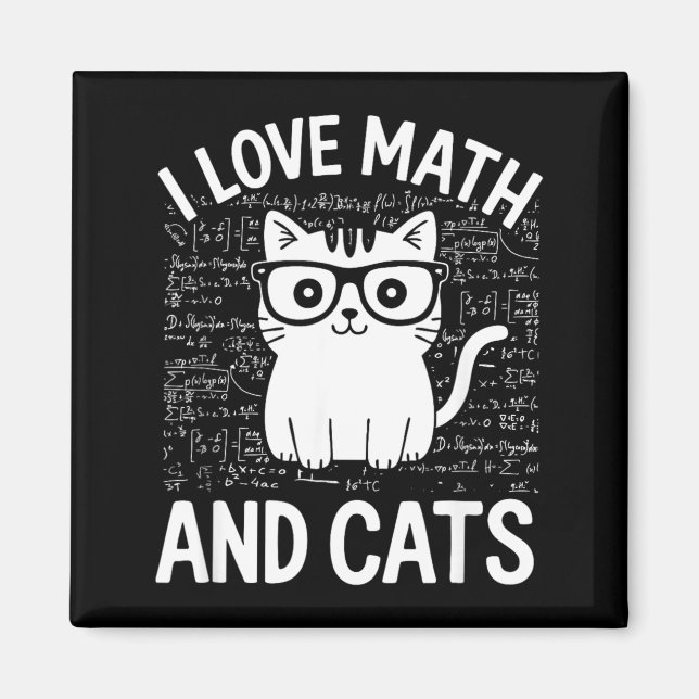 Aimant Vêtements drôles de maths et de chats pour les ens (Devant)