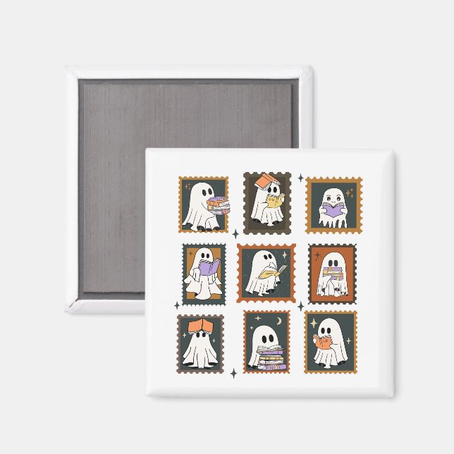 Aimant Vêtements vintages Ghosts Timbres Halloween (Recto/Verso)
