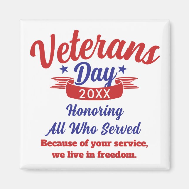 Aimant Veterans Day Thanks You Keepsake (Devant)