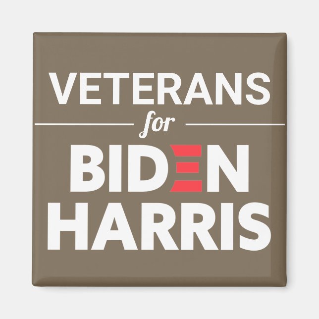 Aimant Vétérans de Biden Harris Texte personnalisé Tan Br (Devant)