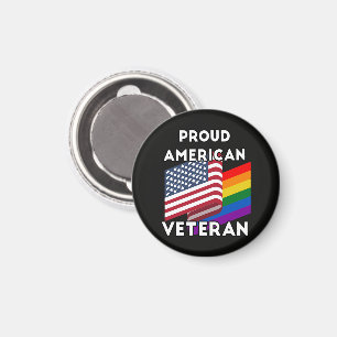 Aimant Vétérans LGBT - Drapeau Américain