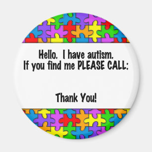 Aimant Veuillez appeler la balise Autism ID