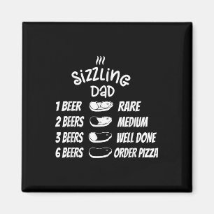 Aimant Viande de Papa Sizzling Bière Pizza Drôle Bbq