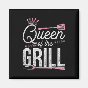 Aimant Viande Drôle Barbecue Chef Femme Cadeau Fumé Barbe