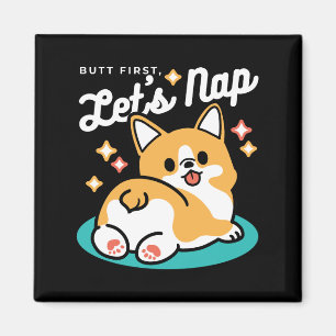 Aimant Vibes Corgi Butt et Nap - Joli chien couché
