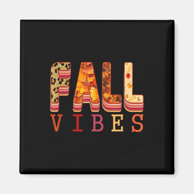 Aimant Vibes d'automne Feuilles Météo de Pull Cozy  (Devant)