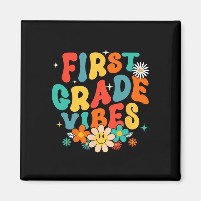 Aimant Vibes de 1re année Ck pour l'école Rétro Professeu (Devant)