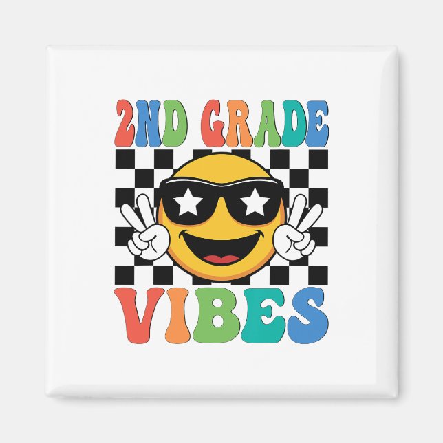 Aimant Vibes de 2e année Enseignant de deuxième année Gar (Devant)