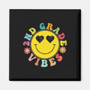 Aimant Vibes de 2e année Visage heureux Sourire Cadeau Ck