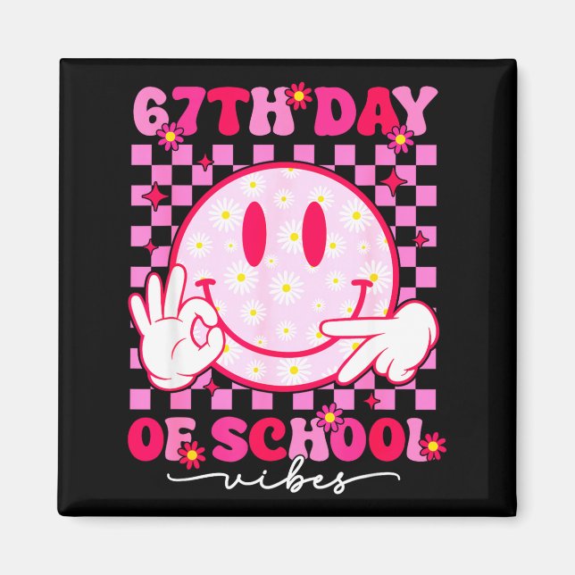 Aimant Vibes de la 67e journée d'école 67 Mème Visage sou (Devant)