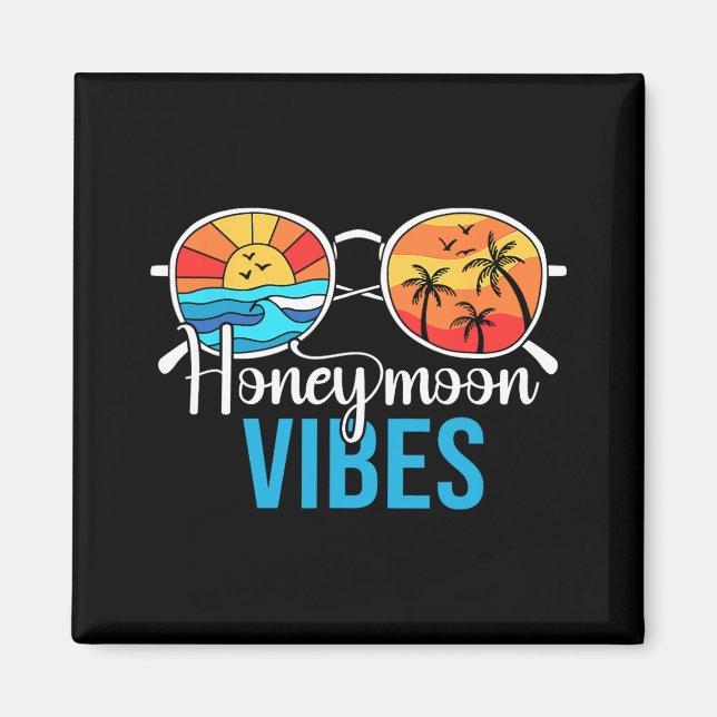 Aimant Vibes de lune de miel Couples Vacances Mariage Mar (Devant)