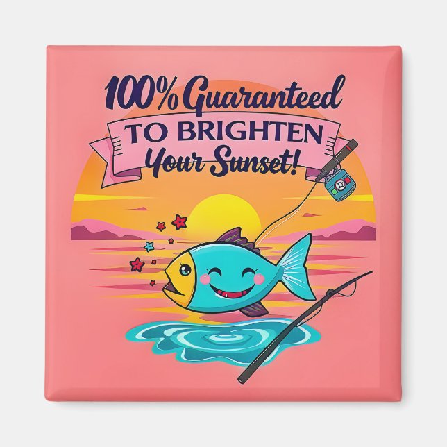 Aimant Vibes de Poisson au Coucher du Soleil (Devant)