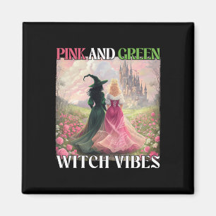 Aimant Vibes De Sorcières Rose Et Vert Halloween Femmes